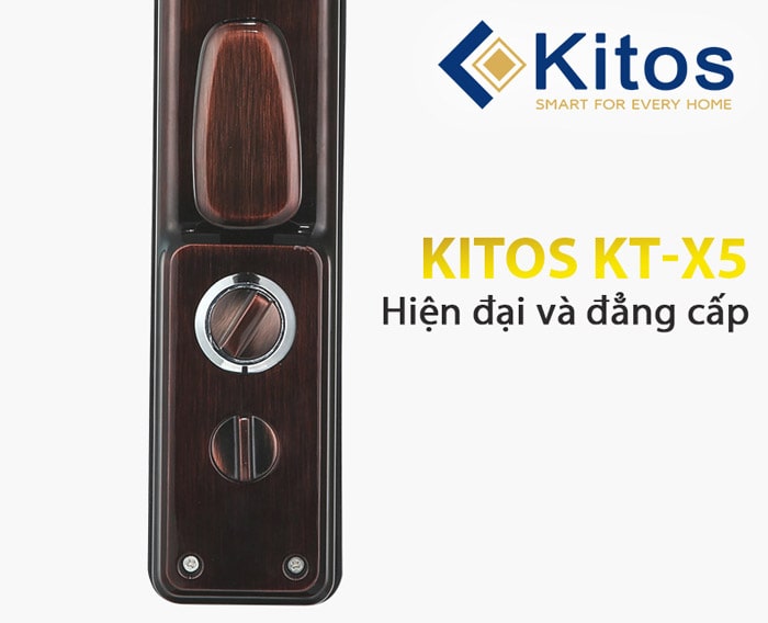 1. Khóa cửa vân tay Kitos KT-X5 thiết kế hiện đại, sang trọng, thẩm mỹ