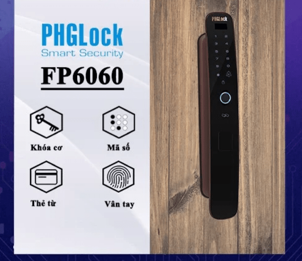 Khoá cửa điện tử PHGLock FP6060 với 4 chức năng mở khoá tiện ích