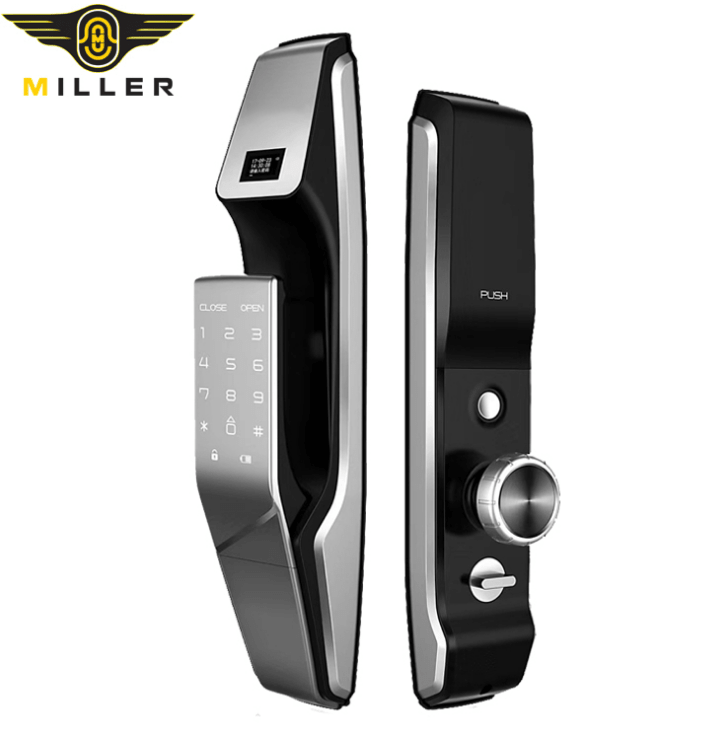 1. Khoá vân tay MILLER F9000 có thiết kế gọn dàng tay nắm dễ sử dụng