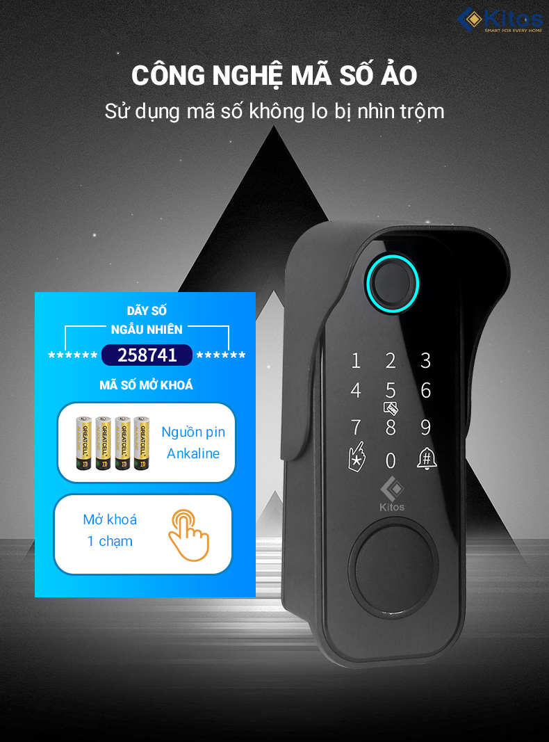 Khoá vân tay cửa cổng Kitos KT-DL03 Pro