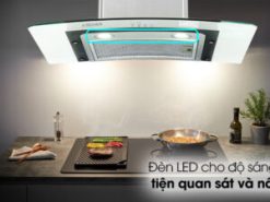 Máy hút mùi áp tường Kocher K-228T - Hệ thống 2 đèn LED công suất 4W trên máy hút mùi cho khả năng chiếu sáng tốt