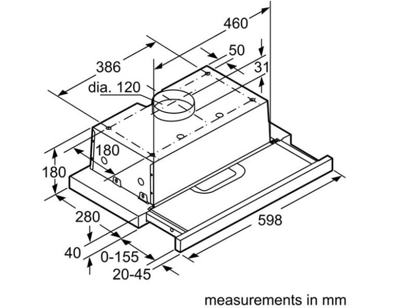 4. Thông số kỹ thuật máy hút mùi Bosch DHI623GSG