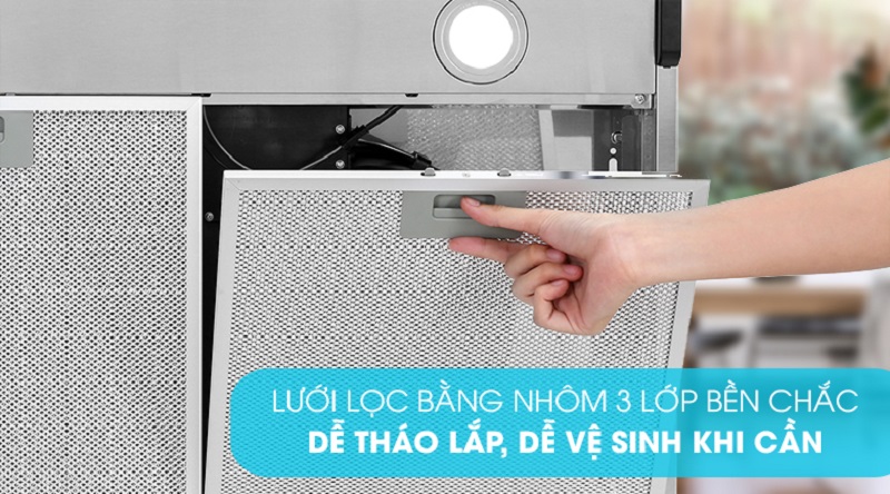 4. Lưới lọc ba lớp bền bỉ
