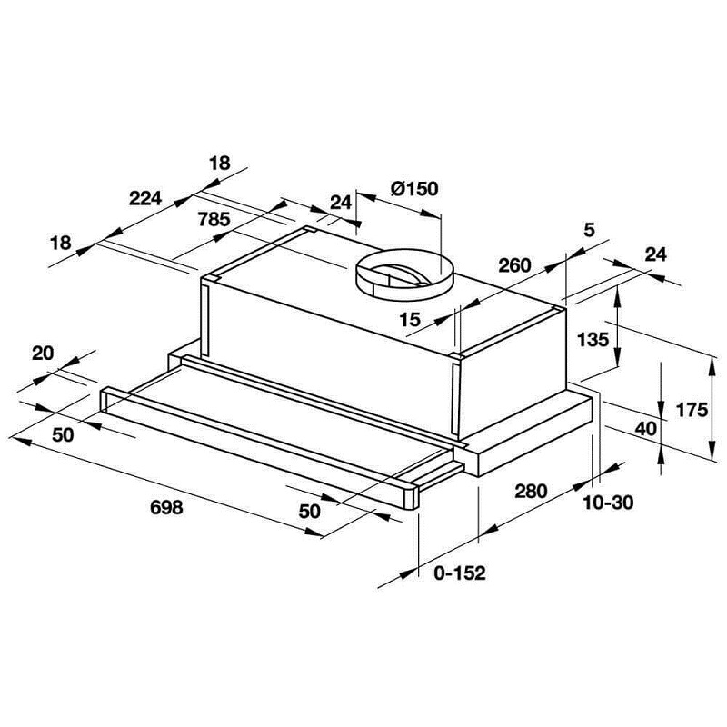 1. Thông số kỹ thuật của máy hút mùi Hafele HH-S70A 533.89.031