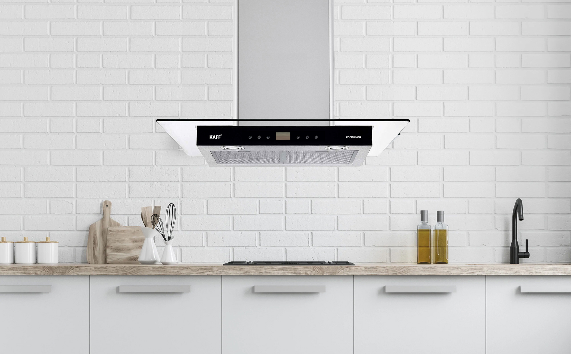 3. Công suất hút khỏe, động cơ turbin đôi trên máy hút mùi KF-70RH