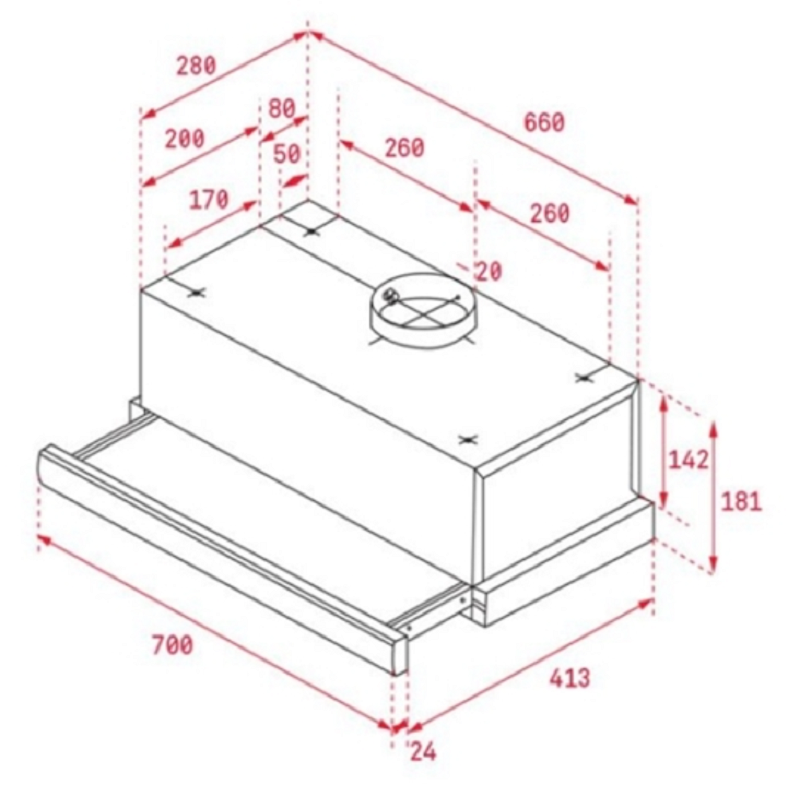 2. Thông số kỹ thuật máy hút mùi Teka CH 1170P