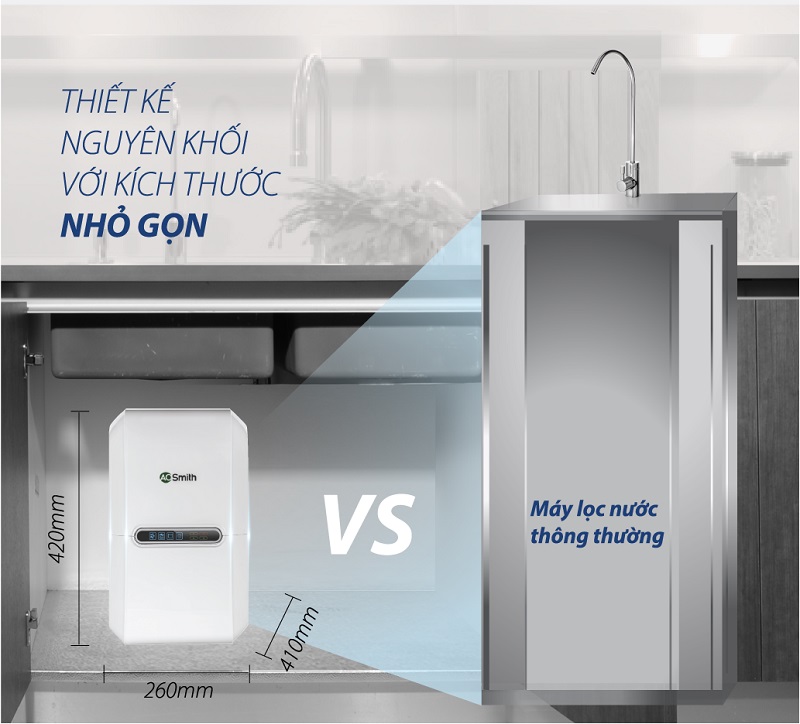 2. Máy Lọc Nước AO Smith AR75-A-S-1E thiết kế nhỏ gọn và tiện nghi