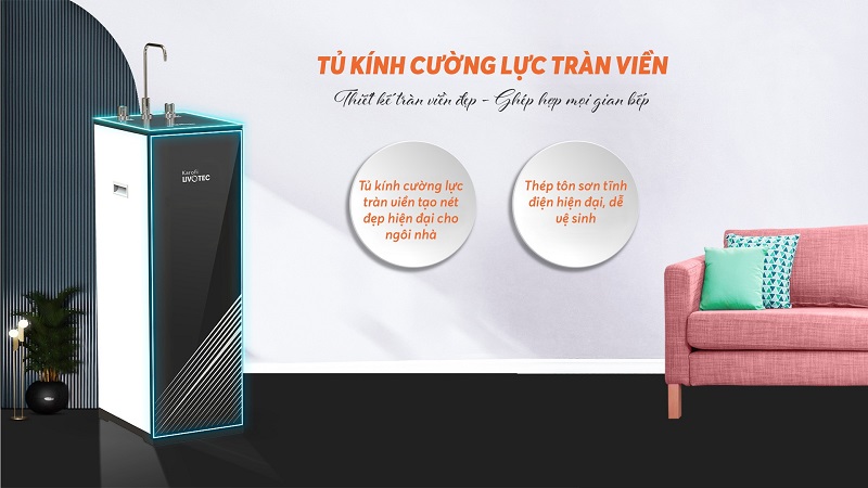 Máy lọc nước Karofi Livotec 600 Tủ kính cường lực tràn viền hoàn toàn mới