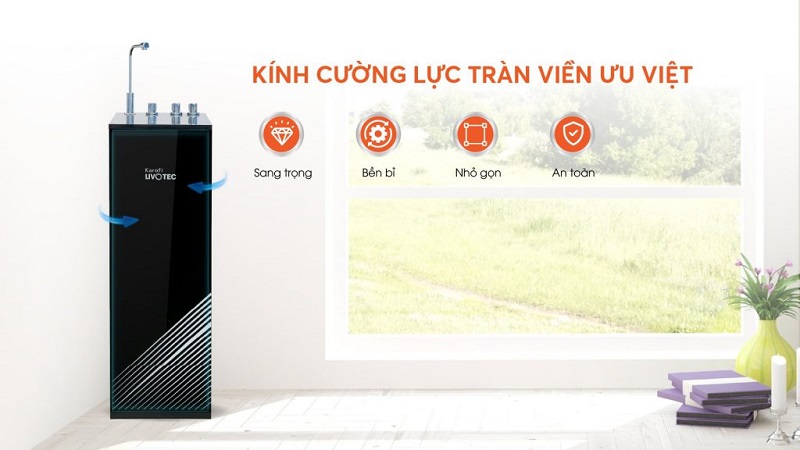 1. Máy lọc nước Livotec 611 có tủ kính cường lực tràn viền hoàn toàn mới
