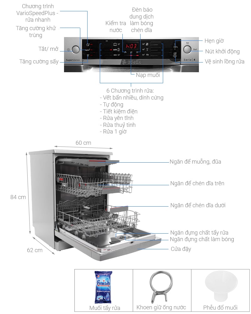 2. Hình ảnh tổng quát máy rửa chén độc lập Bosch SMS46MI05E