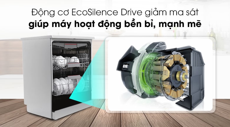 4. Công nghệ EcoSilence Drive giảm ma sát giúp máy hoạt động bền bỉ, mạnh mẽ