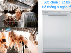 2. Máy rửa bát Candy CDP1L39W có công suất rửa sạch 13 bộ đồ ăn Châu Âu