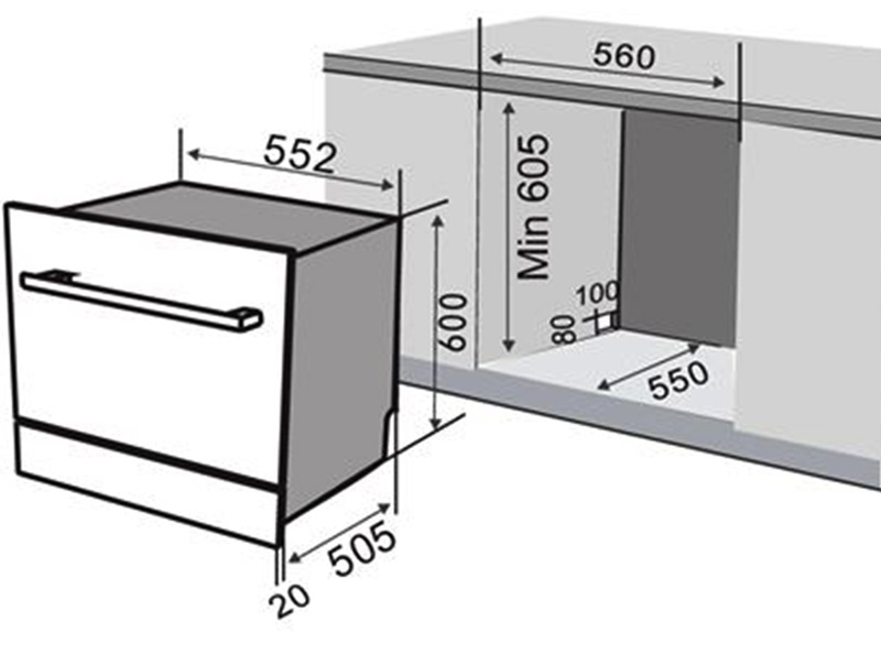 1. Thông số kỹ thuật máy rửa bát Faster ECO 6080E