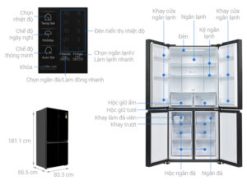 Tủ lạnh Aqua Inverter 469 lít Multi Door AQR-M536XA(GB)