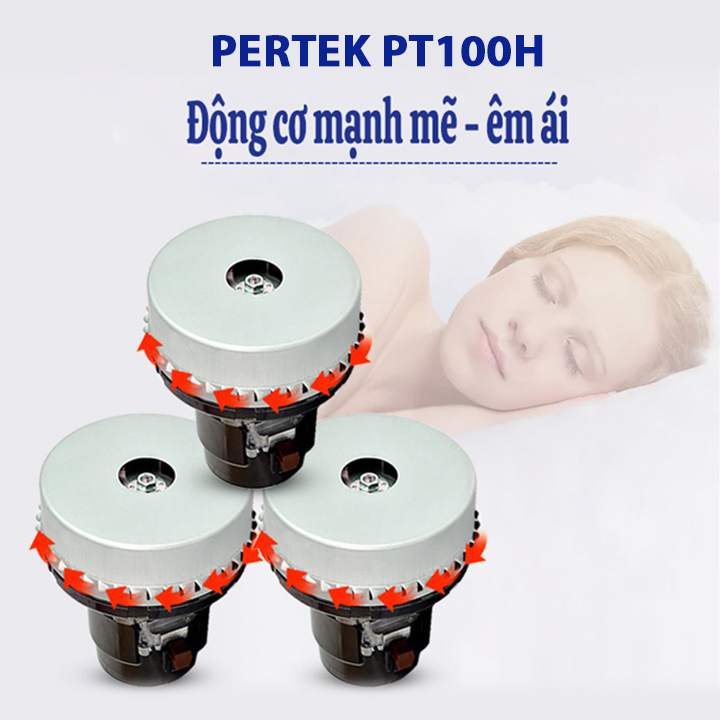 Máy hút bụi công nghiệp Pertek PT100H có động cơ hoạt động mạnh mẽ, êm ái