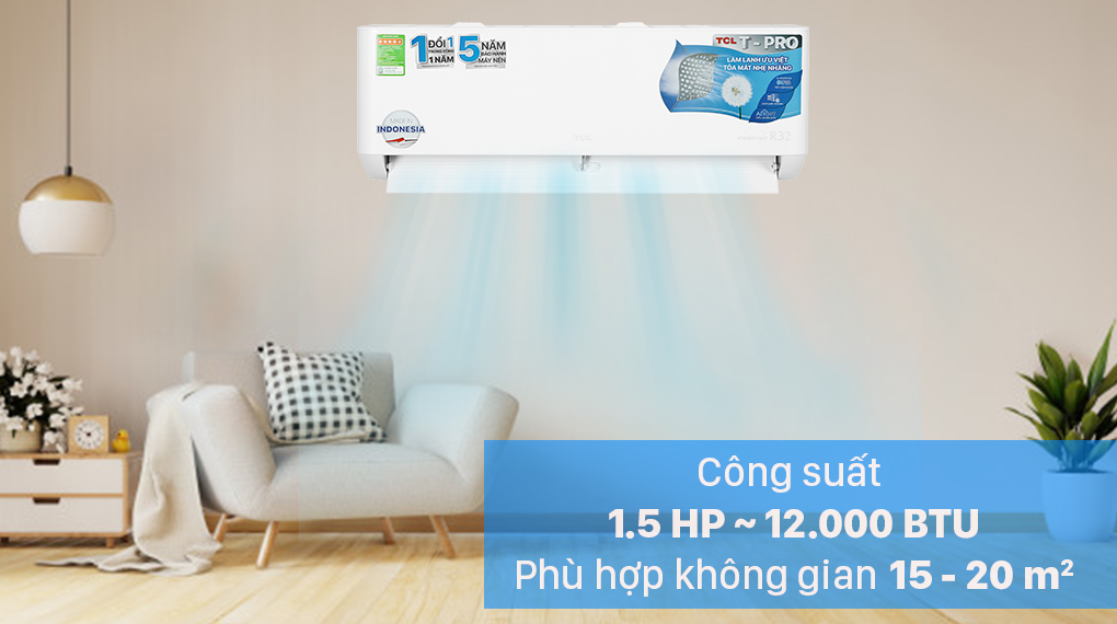 Máy lạnh TCL Inverter 1.5 HP TAC-13CSD/TPG11-Lan tỏa hơi lạnh đều khắp phòng với luồng gió thông minh Smart Air Flow