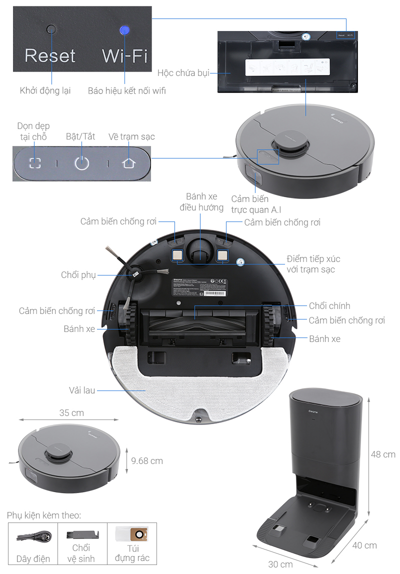 Robot hút bụi lau nhà Dreame D10S Plus