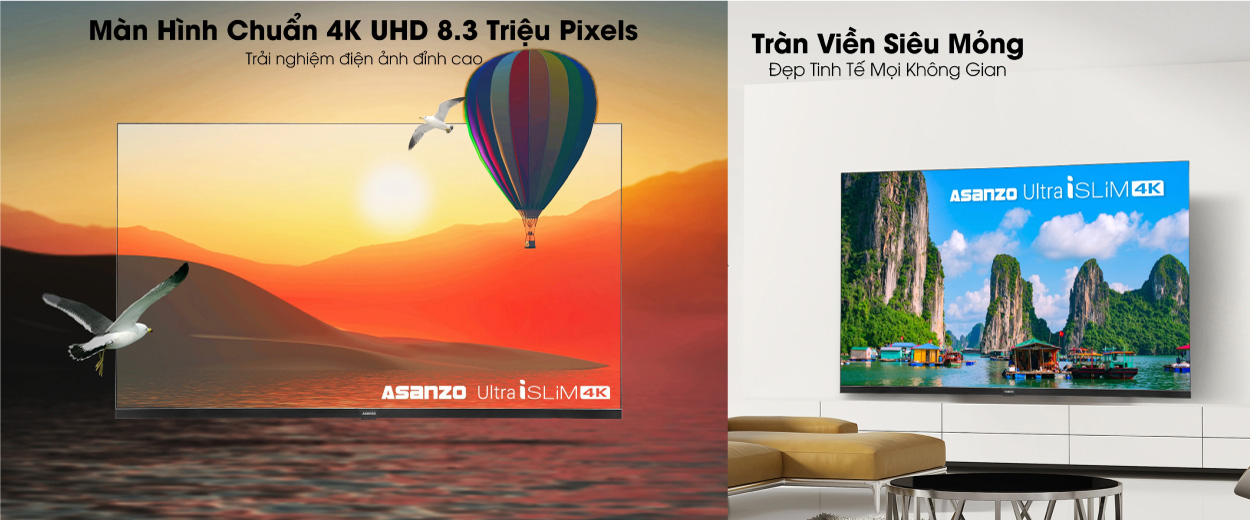 Smart Tivi Asanzo iSLIM 50U72 50 Inch 4KAndroid 9.0Voice 1
