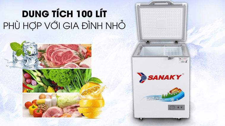 Tủ đông Sanaky VH-1599HYK phù hợp các gia đình nhỏ