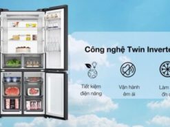 Tủ lạnh Aqua Inverter 660 lít Multi Door AQR-M727XA(GB)U1 - Công nghệ Twin Inverter tiết kiệm điện, vận hành êm ái