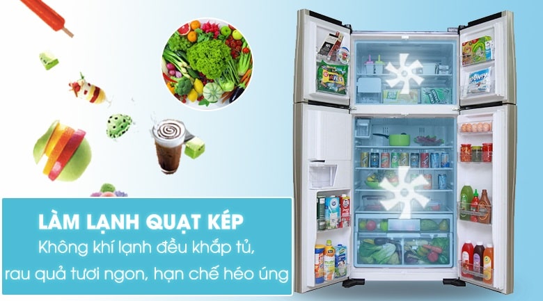 Hệ thống làm lạnh kép giúp lan toả hơi lạnh đồng đều bên trong tủ