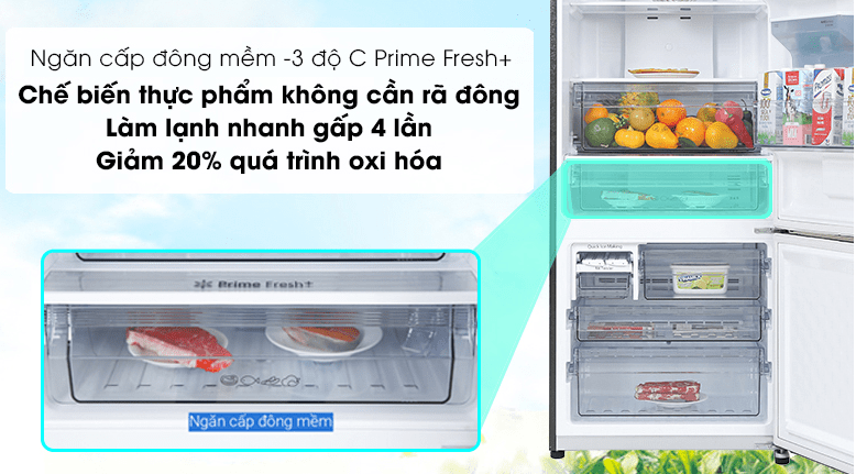 9. BX471GPKV - tủ lạnh Panasonic giúp bảo quản thực phẩm tươi ngon vượt trội với ngăn Prime Fresh+