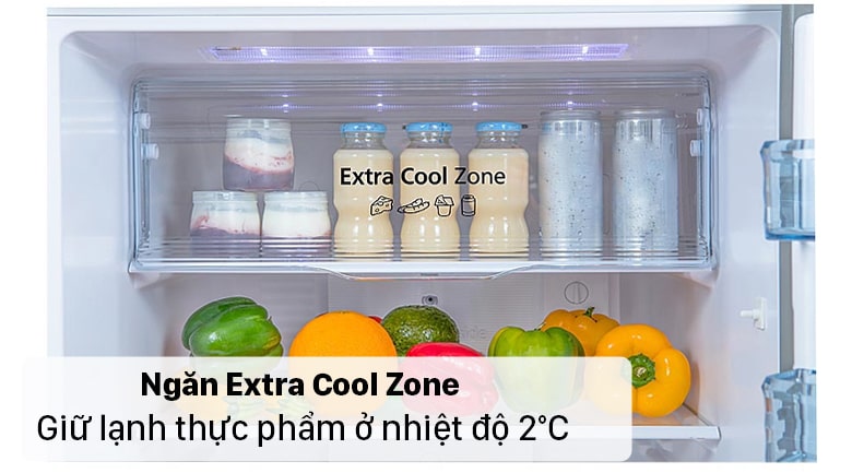 Ngăn Extra Cool Zone giữ nền nhiệt ở mức 2 độ C 
