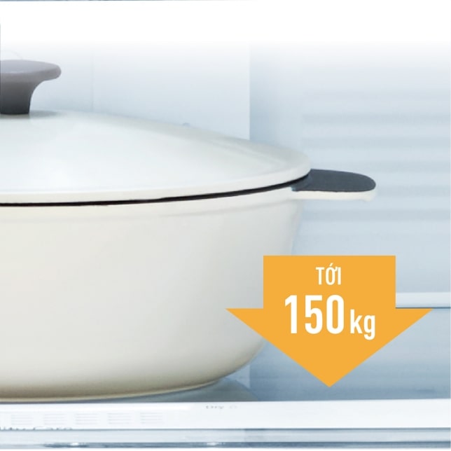 7. Khay kệ với kính cường lực chịu tải trọng lên đến 150kg