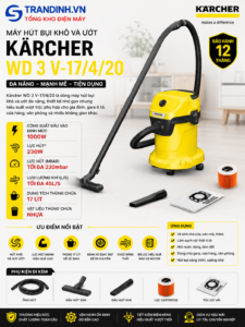 Máy hút bụi Karcher WD 3 V-17/4/20 khô và ướt