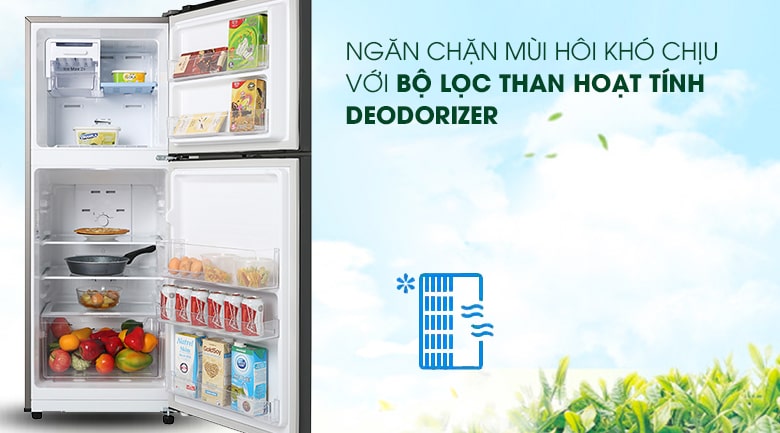 Tủ lạnh Samsung Inverter 208 lít RT20HAR8DBU/SV 8 Khử đi các mùi hôi khó chịu của thức ăn với bộ lọc than hoạt tính Deodorizer