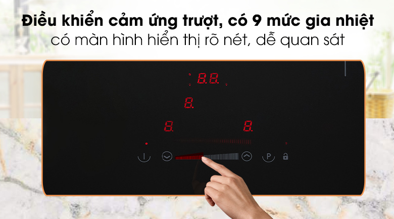 Bếp từ Hafele HC-I603D 536.61.631 9 3. Bảng điều khiển tuỳ chỉnh chức năng dễ dàng