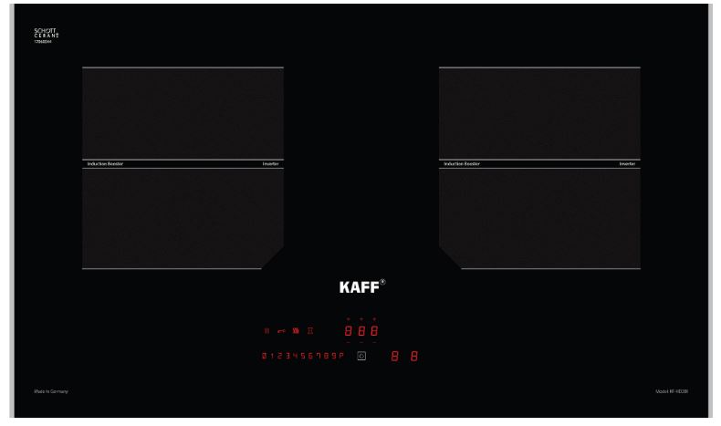 1. Bếp từ Kaff KF-HD28II gồm 2 vùng nấu với tổng công suất 3700W