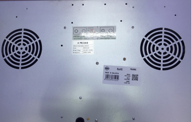 Bếp từ Pramie PRTH 2205 5 Khung bếp chắc chắn, hệ thống quạt tản nhiệt lồng sóc