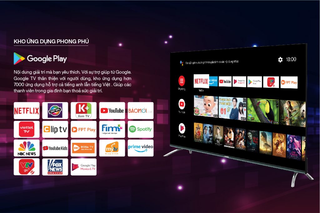 Tivi Rindo 55 inch qled R-55Q-W2 20 Google Play Movies & TV