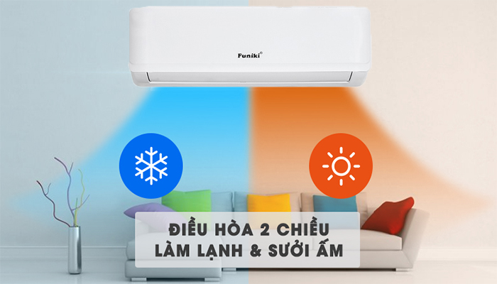Điều hòa Funiki 2 chiều 18000BTU HSH18TMU 6 Điều hòa hai chiều với tính năng vừa làm lạnh, vừa sưởi ấm tiện lợi