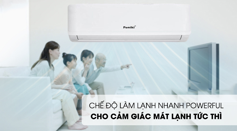 Tốc độ làm lạnh cực nhanh với Powerful của máy lạnh Funiki HSH10TMU