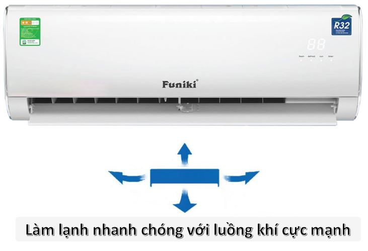 Điều hoà Funiki 1 chiều 24000 BTU HSC24TMU 5 Luồng khí lạnh cực mạnh với công suất 24000BTU