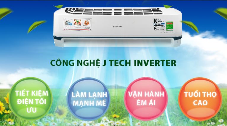 Điều hoà Sharp AH-X10ZEW tiết kiệm năng lượng với công nghệ J-Tech Inverter
