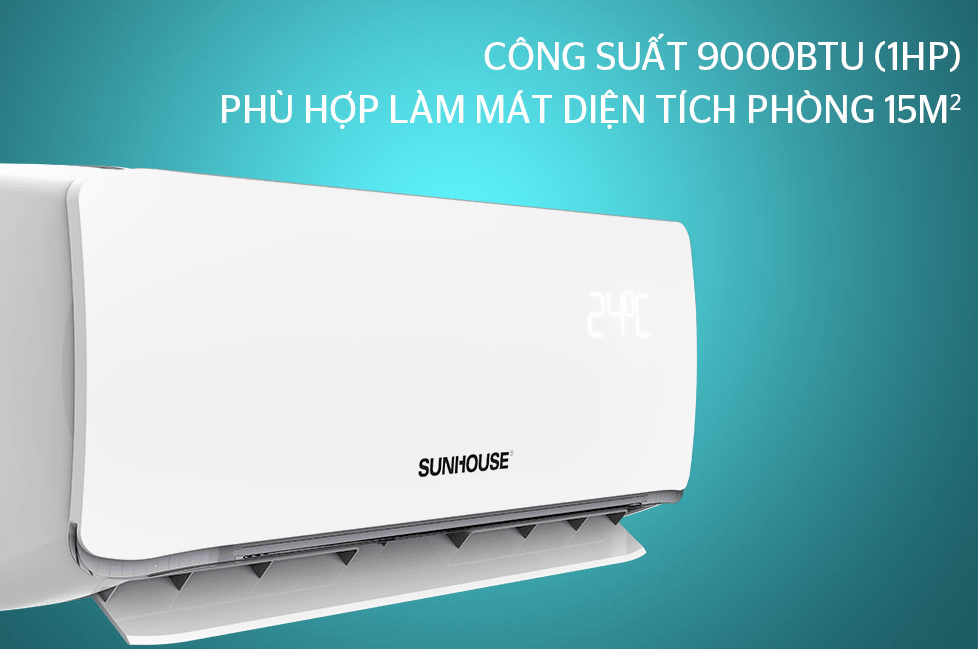 2. Điều hoà Sunhouse 1 chiều 9000BTU SHR AW09C310 phù hợp cho phòng diện tích dưới 15m2