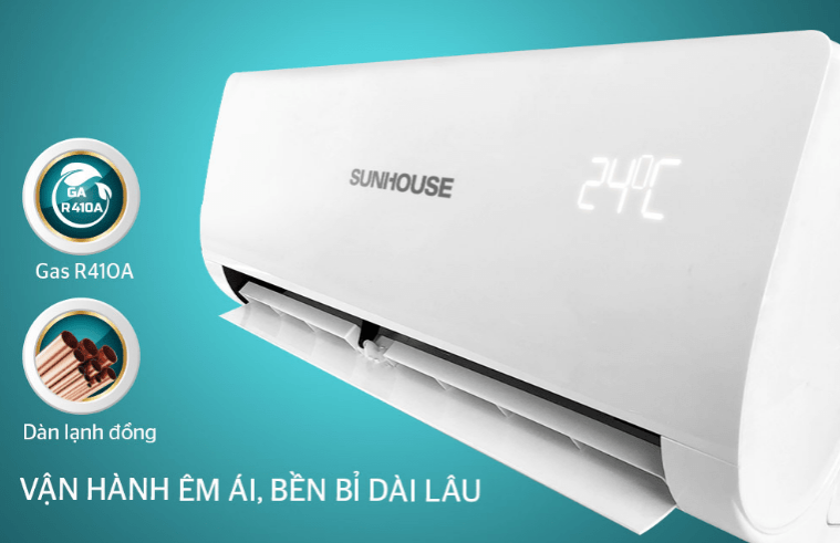 4. Điều hòa giá rẻ Sunhouse SHRAW24H110 động cơ vận hành êm ái, không gây tiếng ồn