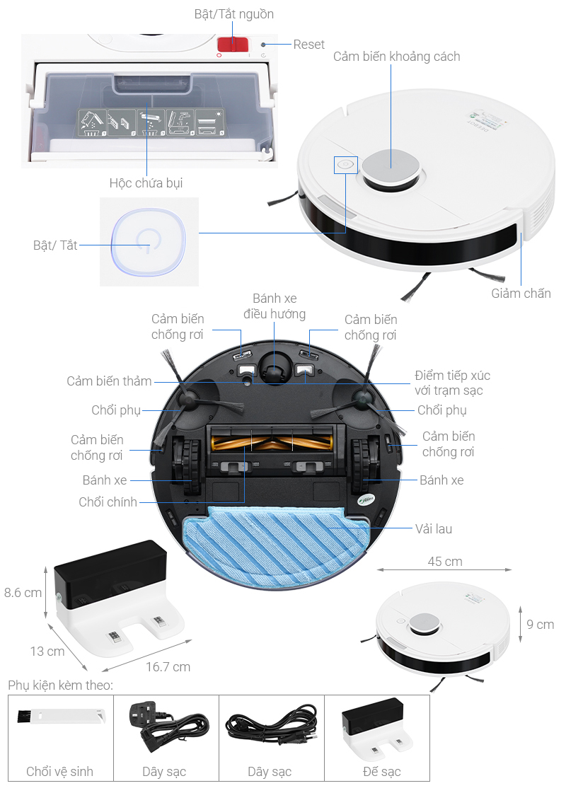 Robot hút bụi lau nhà Ecovacs Deebot N10 DBX41 4 Robot hút bụi lau nhà Ecovacs Deebot N10 DBX41