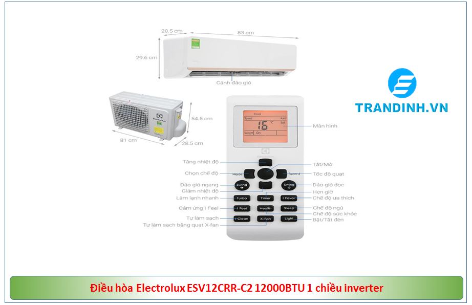 Điều hòa Electrolux ESV12CRR-C2 12000BTU 1 chiều inverter 5 1. Tổng quan Điều hòa Electrolux ESV12CRR-C2 12000BTU 1 chiều inverter