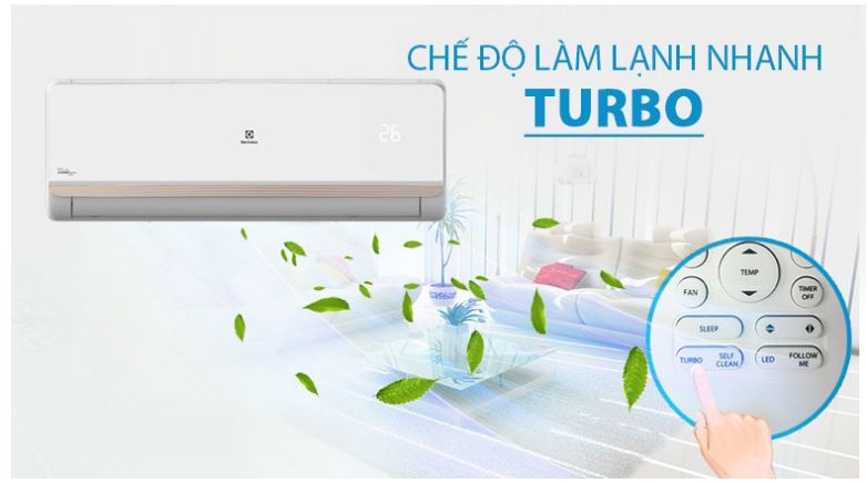 Điều hòa Electrolux ESV12CRR-C2 12000BTU 1 chiều inverter 8 4. Điều hòa 12000BTU Electrolux ESV12CRR-C2 làm lạnh nhanh tức thì Turbo mang đến cảm giác mát lạnh