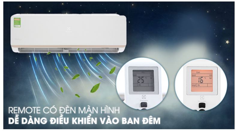 Điều hòa Electrolux ESV12CRR-C2 12000BTU 1 chiều inverter 13 9. Máy lạnh 1 chiều Electrolux sở hữuRemote có đèn màn hình tiện lợi
