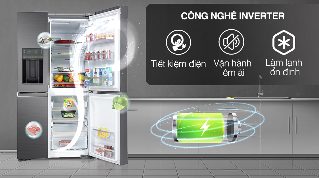 Tủ lạnh Electrolux Inverter 609 Lít EQE6879A-B 10 Tủ lạnh Electrolux Inverter 609 Lít EQE6879A-B - Công nghệ tiết kiệm điện