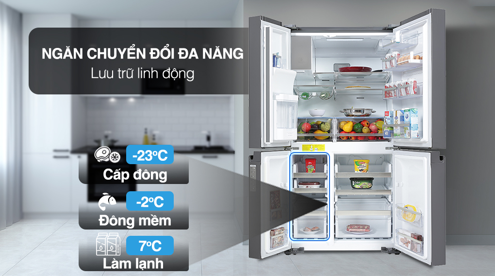 Tủ lạnh Electrolux Inverter 609 Lít EQE6879A-B 8 Tủ lạnh Electrolux Inverter 609 Lít EQE6879A-B - Các ngăn tủ