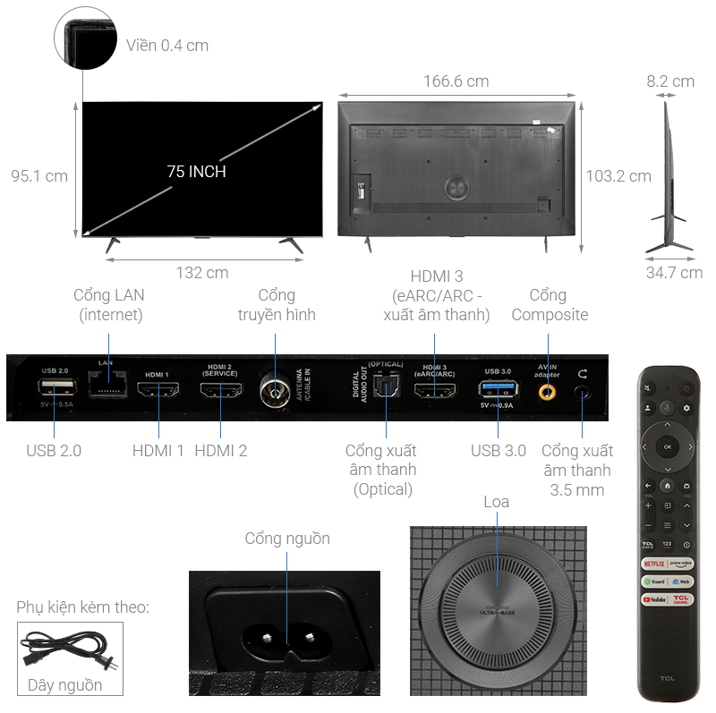 Google TV TCL 4K 75 inch 75P79B Pro