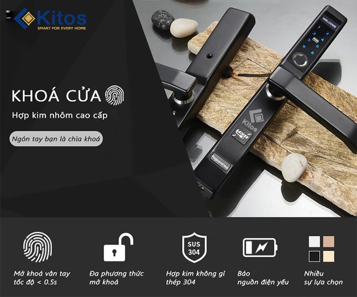 1. Đặc điểm nổi bật khóa cửa thông minh đa năng Kitos KT-AL410