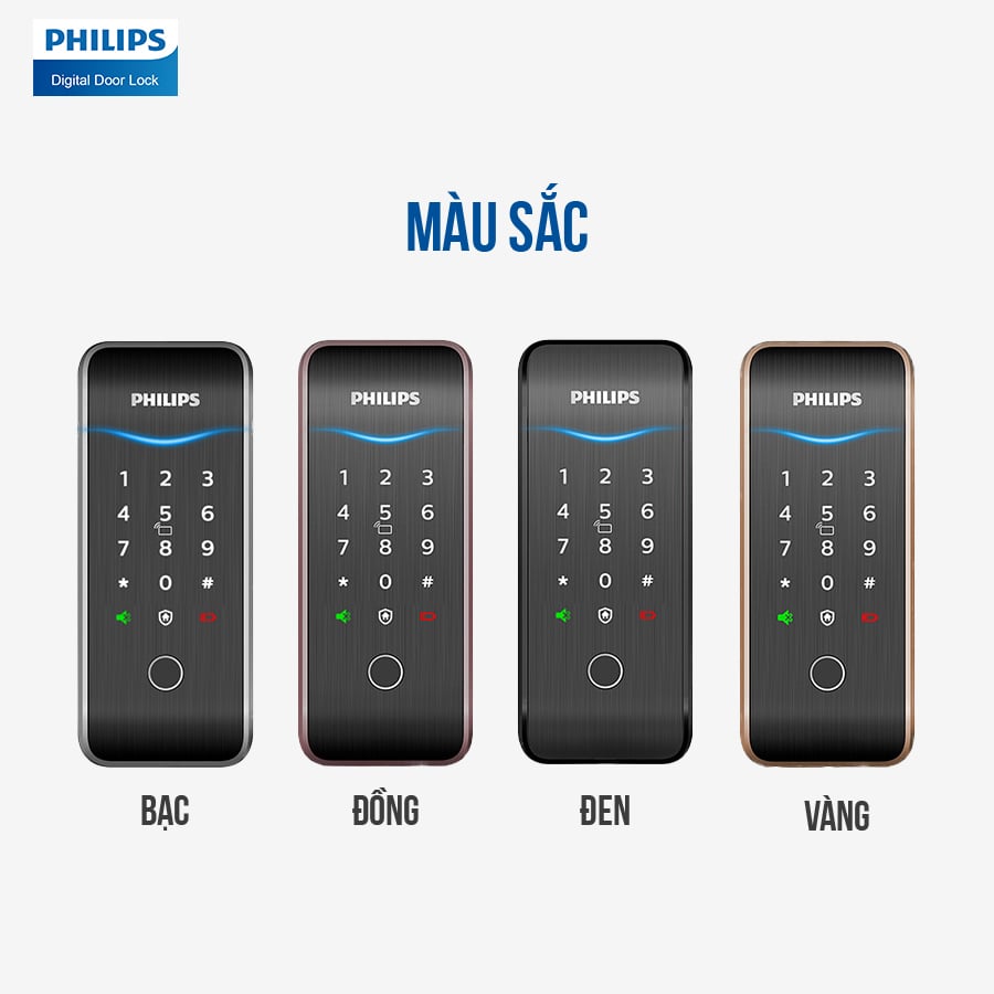 1.Thiết kế khoá vân tay Philips 5100-5HBKS nhỏ gọn, sang trọng