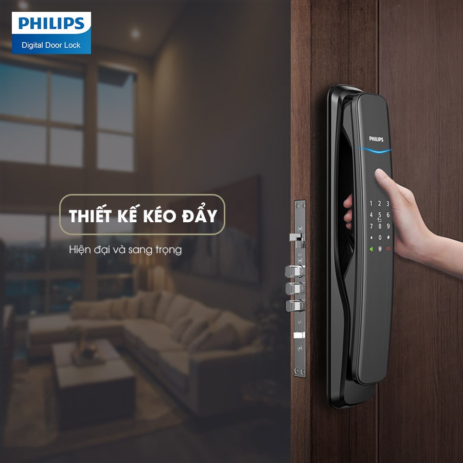 3. Lắp đặt khoá cửa Philips-DDL 702 thuận tiện trên cửa gỗ, cửa nhôm